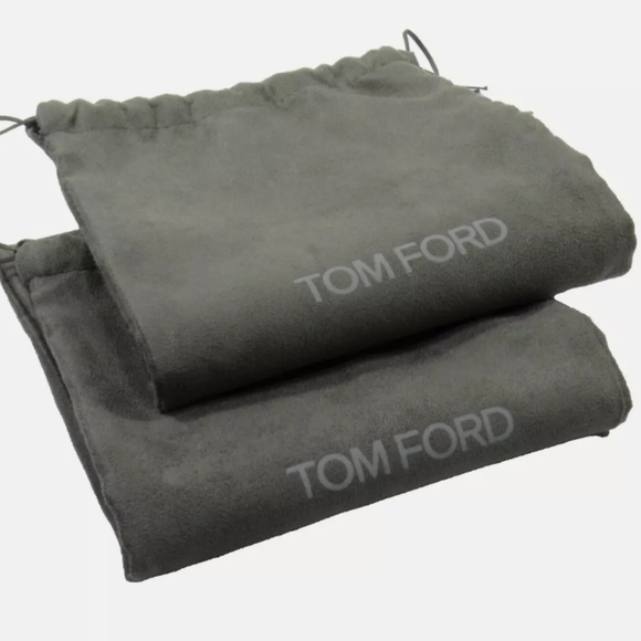 Authentic Tom Ford Sueded Drawstring Dust Bag. Fully lined, Gray 15" x 7.5" - Picture 3 of 5